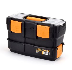 Werkzeugkoffer leer doppelt stapelbar Werkzeug Angel Box Kiste Kasten Toolbox 35