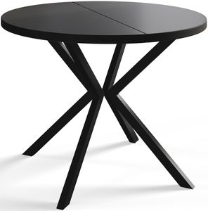 Runder Tisch 90 cm | Tisch | Klappbarer Tisch | Küchentisch | Esszimmer Tisch | Esstisch | Wohnzimmertisch | Zimmertisch | Moderner Tisch | Metallbeine | Ausziehbar | Erstklassige Qualität