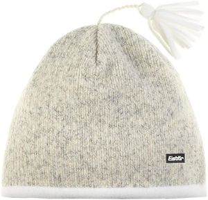 Eisbär Strickmütze Mütze für Damen und Herren Damp mit Bommel, Größe:M, Farbe:Weiß