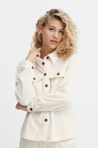 b.young BYREINA SHIRT Damen Langarmshirt Langarmbluse Bluse Hemdbluse Overshirt Stehkragen mit Knopfleiste aufgesetzte Taschen Cord mit Stretch