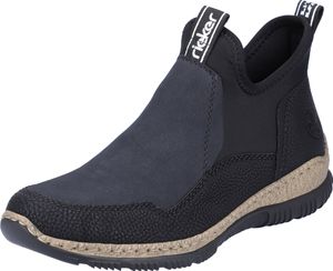 Rieker Damen Boot Stiefelette sportlich dynamische Optik tolle Strukturen N3275, Größe:42 EU, Farbe:Schwarz