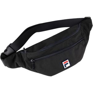 Fila Bissau Coated Canvas Double Zipper Waist Bag FBU0010-80009, Gürteltasche, Unisex, Schwarz