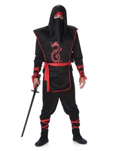Ninja Kostüm Asia-Krieger schwarz-rot