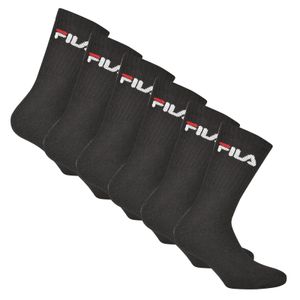 FILA Unisex Socken, 6er Pack - Crew Socks, Frottee, Tennis, Sport (2x 3 Paar) Schwarz 43-46