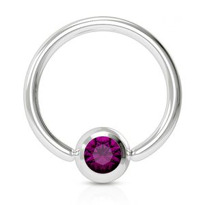 viva-adorno Universal Piercing Ring BCR Kristall Lippenring Klemmring Septumpiercing Brustpiercing Chirurgenstahl Z507, lila 1,2x8x3mm