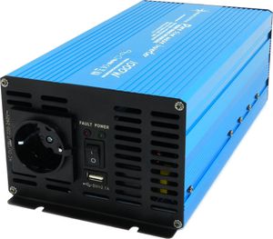 Spannungswandler 12V 230V Blau Reiner Sinus Wechselrichter : 1000 W