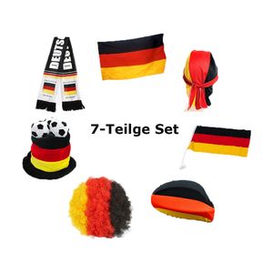 Meisterhome® Deutschland Fanartikel set 7 Teilig - Fußball EM 2024 - Deko Dekoration Deutschland – Fan set Fussball Europameisterschaft