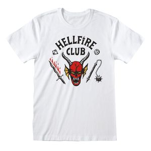Stranger Things T-Shirt XL Weiß Uni Hellfire Club Logo White