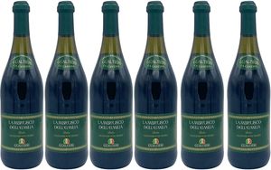 Lambrusco Gualtieri Rosso süß 6x 0,75l Dell Emilia | Roter Perlwein aus Italien | 7,5% Vol.