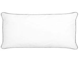 BELIANI Kopfkissen Weiß Baumwollbezug 40 x 80 cm Hoch mit Mikrofaser- und Polyester-Füllung Rechteckig Weich Bettkissen für Allergiker Geeignet