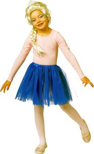 Kinder Kostüm Mädchen Tutu blau elastisch Karneval Fasching Gr. 140/152