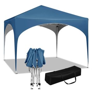 BukkitBow – Partyzelt mit runder Kante – faltbares Zelt – wasserdicht und wetterfest – Gartenpavillon – 300 x 300 cm – Blau