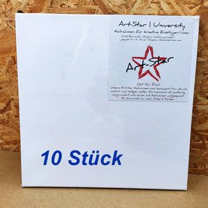 10 ART-STAR Leinwände | 40x40 cm | auf Keilrahmen, 100% Baumwolle