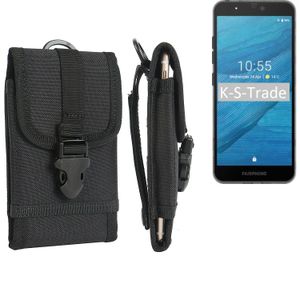 K-S-Trade Holster Handy Hülle kompatibel mit Fairphone Fairphone 3 Holster Handytasche Gürtel Tasche Schutz Hülle Robust Outdoor schwarz
