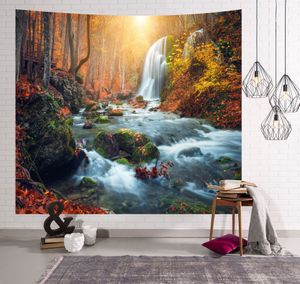 Tapiséria s prírodnou krajinou, les, pláž, jazero, stromy, kamenné mraky, závesná, estetický vzhľad, tapiséria do spálne, obývačky (150 cm x 130 cm, farba 5)