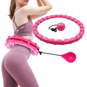 Smart Hula-Ring Einstellbar Fitness Bauchtrainer Gymnastikreifen Anzug für 70-130cm Taille Rosa Reifen Hula-Ring