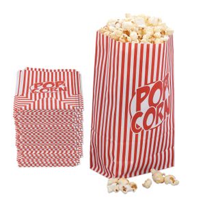relaxdays Popcorntüten rot-weiß 144er Set