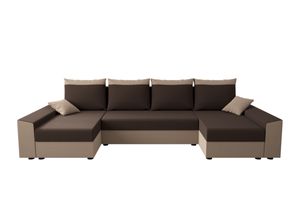 Sofa mit Schlaffunktion in U-Form PAMELA, Couch, Schlaffunktion , Wohnlandschaft Wohnzimmer, 321x80x139, rainbow 41/rainbow 5