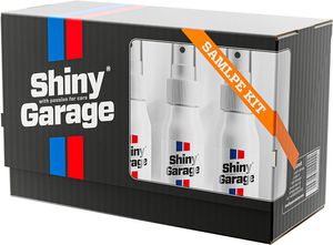 Shiny Garage Auto Reinigungsset “Sample Kit” - Autopflege Set - Autoshampoo - Wax Detailer - Flugrostentferner Auto - Auto Innenraum Reiniger Und Reifenpflege