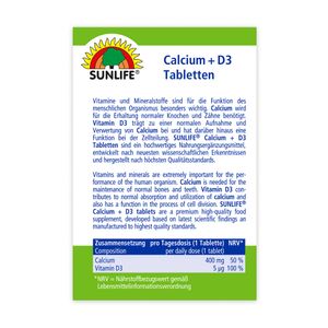 SUNLIFE® Calcium + Vitamin D3 Tabletten