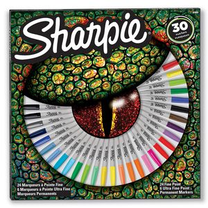 Sharpie Permanentmarkerset | exklusive Farben | feine und ultrafeine Spitzen | 30 Stück