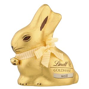 Lindt Gold Bunny biały z delikatnej białej czekolady pusta figurka 100g