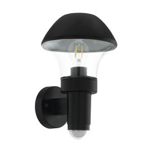EGLO Außen-Wandlampe Verlucca, Außenleuchte, inkl. Bewegungsmelder, Sensor-Wandleuchte aus verzinktem Stahl und Glas, Fassung: E27, IP44