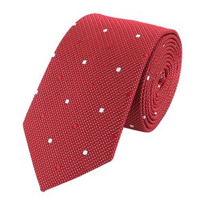 Schlips Krawatte Krawatten Binder Breit 6cm Rot/Weiß gepunktet Fabio Farini