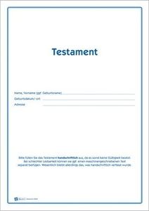 AVERY Zweckform Vordruck "Testament" 220 x 163 mm (1 Set)