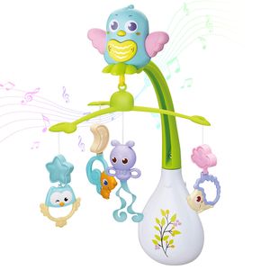 LBLA Mobile Magischer Wald, (Elektronische Spieluhr mit entspannender Musik für Kinder und Babybetten, mit 4 Spielzeuge, Baby Spielzeug ab 0 Monate), Baby Mobile mit Musik und Licht