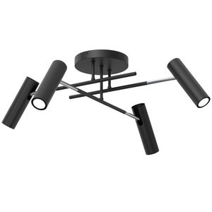 Axion 4xGU10 8W Luminex minimalistické čierne chrómové reflektorové stropné svietidlo