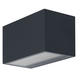 LEDVANCE SMART+ WI-FI WIDE BRICK RGB 14,5cm - ściemniana lampa ścienna LED ciemnoszara z wysokiej jakości aluminiową obudową, prostokątna, sterowanie kolorami RGB, 14W, 3000 Kelwinów ciepła biel, 600 lumenów, IP44