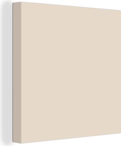 MuchoWow® - Leinwandbilder - Beige - Unifarben, Wandbild, Wanddeko Bilder Wohnzimmer, 50x50 cm