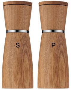 WMF Ceramill Nature Salz und Pfeffermühle-Set 2-teilig, unbefüllt, Holz Keramikmahlwerk, Mühle für Salz, Pfeffer, Chillischoten, H 17,9 cm