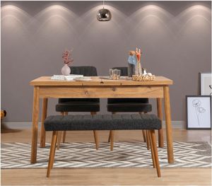 Skye Decor, Santiago Atlantice-Anthracite, Set aus ausziehbarem Esstisch und Stühlen (4-teilig), Atlantische Kiefer, 100 % MELAMINBESCHICHTETE SPANPLATTEN, 120 x 75 x 77 cm Skye Decor, Santiago Atlantice-Anthracite, Set aus ausziehbarem Esstisch und Stühlen (4-teilig), Atlantische Kiefer, 100 % MELAMINBESCHICHTETE SPANPLATTEN, 120 x 75 x 77 cm