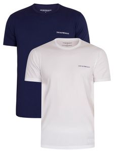 Emporio Armani Herren 2er Pack Lounge Crew T-Shirts, Mehrfarbig XL