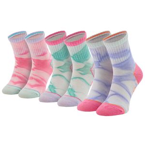 Skechers 3PPK Girls Casual Fancy Tie Die Socks SK41076-6064, Socken, für Mädchen, Mehrfarbig