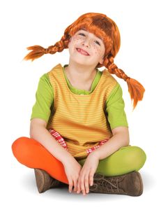 Pippi Langstrumpf Kinderperücke Lizenzware orange