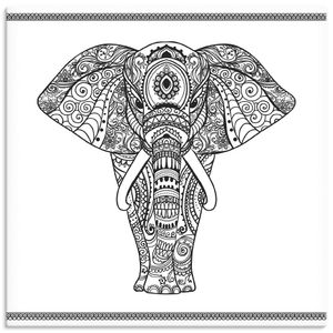 ARTland Leinwandbild Elefant in Mandala Größe: 50x50 cm