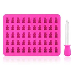 Silikonformen für Süßigkeiten und Eiswürfelschalen, Formen für Gummibärchen, Schokoladenformen, Seifenformen + Tropfpipette