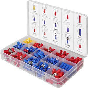 Kabelschuhe Sortiment Ringkabelschuhe Steckverbinder Flachstecker Gabelkabelschuhe Box isoliert Set 300 Stück