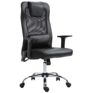 Masážní židle Vinsetto, manažerská židle s masážní funkcí, výškově nastavitelná otočná židle, ergonomická herní židle, masážní kancelářská židle, PU, kov, černá, 63Wx 63 x 113-123 cm