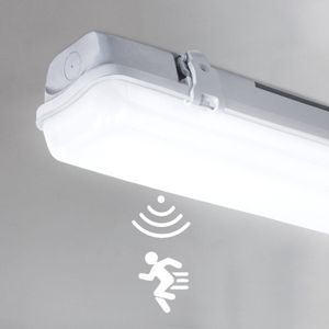 UISEBRT LED Feuchtraumleuchte 150cm Deckenleuchte Röhre 2xT8 Lampe mit Bewegungsmelder Radar Sensor IP65 Werkstattlampe für Garage Keller 48W Kaltweiß UISEBRT LED Feuchtraumleuchte 150cm Deckenleuchte Röhre 2xT8 Lampe mit Bewegungsmelder Radar Sensor IP65 Werkstattlampe für Garage Keller 48W Kaltweiß