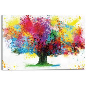 Wandbild Deco Panel Farbkleckse Baum Farbenfroh - Natur - Kunst