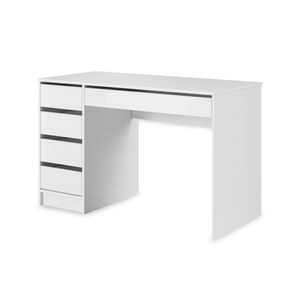 Schreibtisch mit 5 Schubladen | Computertisch 120cm GUSTAW: Matt Weiß
