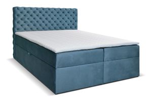 MOB, Manželská posteľ Boxspring 160 cm - Orimis (modrá)
