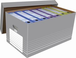 Elba - úložný box, sivý a biely, balenie po 5 ks
