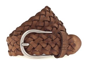 H.I.S Gürtel 40mm Woven Leather Belt W110 Camel braun