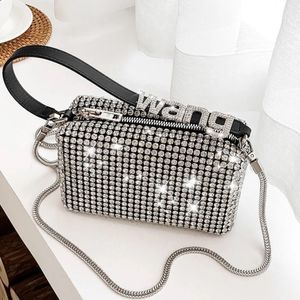 Diamond Hobo-Bag für weibliche Kupplung Umhängetaschen Handtasche Leder PolyurethanHobo-Bag Damentasche