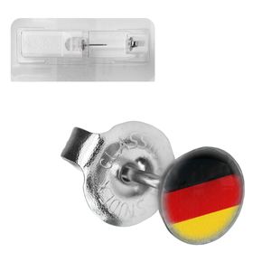 1 Stück Erstohrstecker 316L Chirurgenstahl Flagge Deutschland Studex System 75 rund Ohrschmuck Ohrringe Ohrhänger